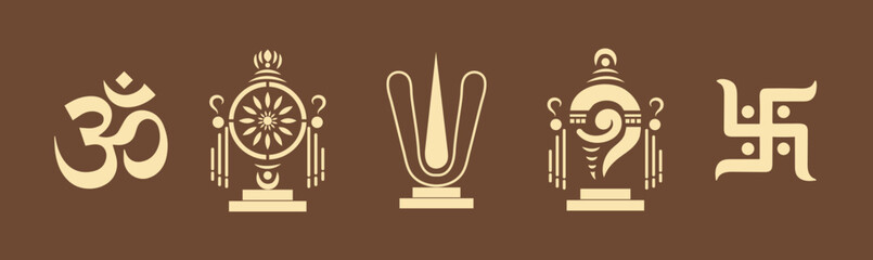 Shanku Chakra Namam is a powerful Hindu symbol    Balaji symbols and om swastik © CreatorArt