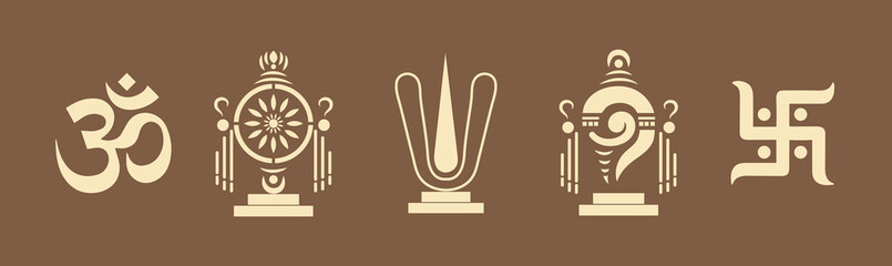 Shanku Chakra Namam is a powerful Hindu symbol    Balaji symbols and om swastik © CreatorArt