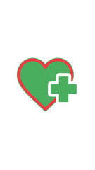 Obraz premium Healthy heart icons flat design visuals representing well being and healthcare