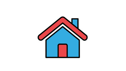 Fototapeta premium Simple house icon illustration isolated on white background symbol concept