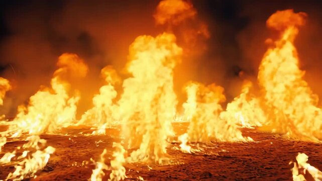 Brennender Boden im Inferno &ndash; Feuer und Flammen