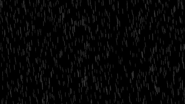 monsoon rain weather concept, rain falling isolated on black background, overlay for rainstorm, rainy season and pleasant atmoshphere