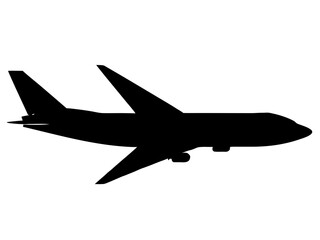 airplane silhouette vector,Aircraft side view vector illustration