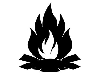 campfire flame black silhouette vector,flame  fire icon vector