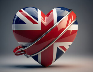 Heartbeat of Britain A Symbol of National Pride and Unity, Rendered in a Striking 3D Style