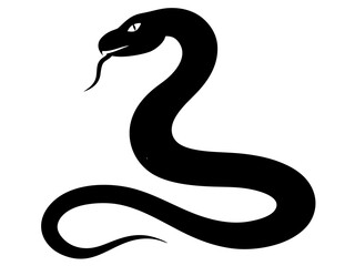 Obraz premium Snake Black Silhouette vector,Snake symbol