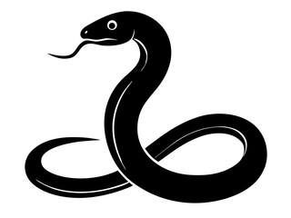 Obraz premium Snake Black Silhouette vector,Snake symbol