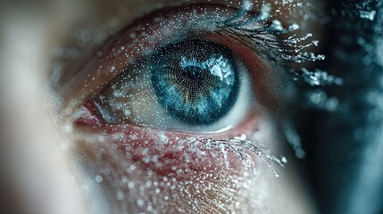 Digital Vision of the Future: Blue Laser Grid Analysis on Pupil with Copy Space