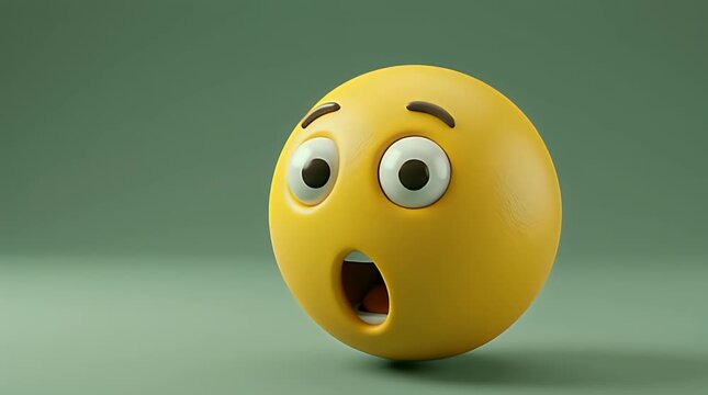 A shocked emoticon with an oops expression on a green background with a surprised face