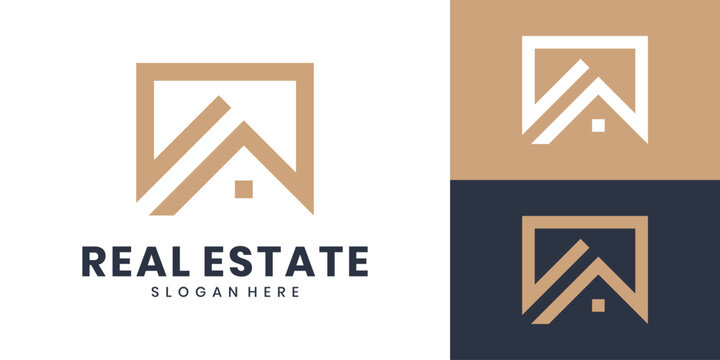 Real estate minimalist luxury home logo design