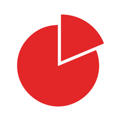 Red Pie Chart Vector Illustration