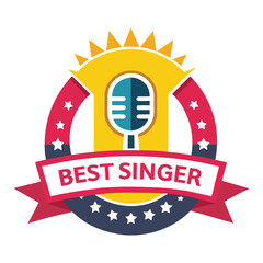 Best Singer Award Badge Logo