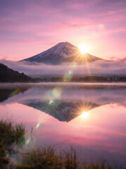 富士山　初日の出　夜明け　元旦　お正月　日本 Generative AI