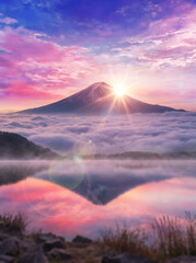 富士山　初日の出 　ai生成画像	
