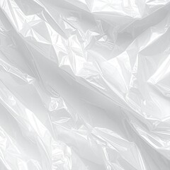Detailed image of a crumpled, reflective white plastic surface