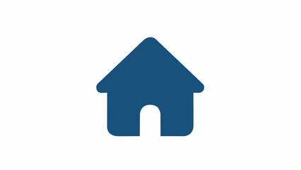 Fototapeta premium Simple Blue House Icon Representing Home, Property, and Residential Address - Minimalist Digital Graphic for Web Design and User Interface Elements