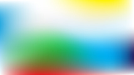 Ethereal Multi-Color Gradient Background Soft Blends of Yellow, Sky Blue, Emerald Green, and Radiant Red Hues