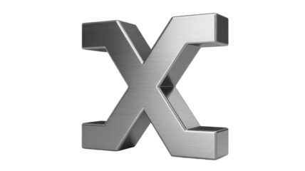 Brushed Metal Letter X