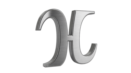 Brushed Metal Letter H