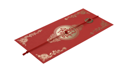 Chinese Red Envelope with Gold Design