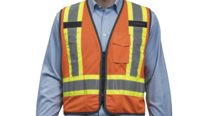 Construction Worker with Safety Vest