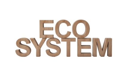 Ecosystem Text 3D Render