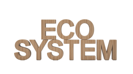 Ecosystem Wood Lettering