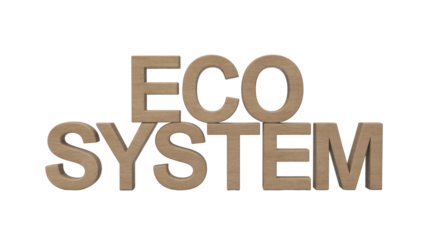 Ecosystem Text on Transparent Background