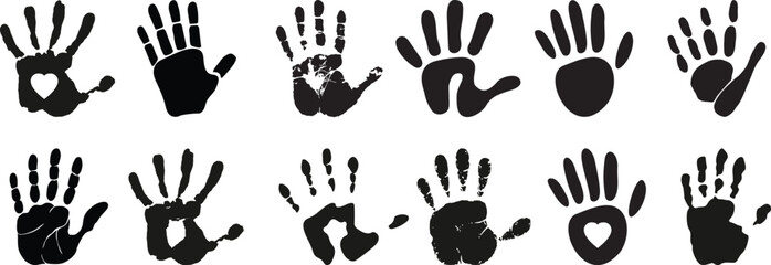 handprint icon vector set hand illustration sign © goov