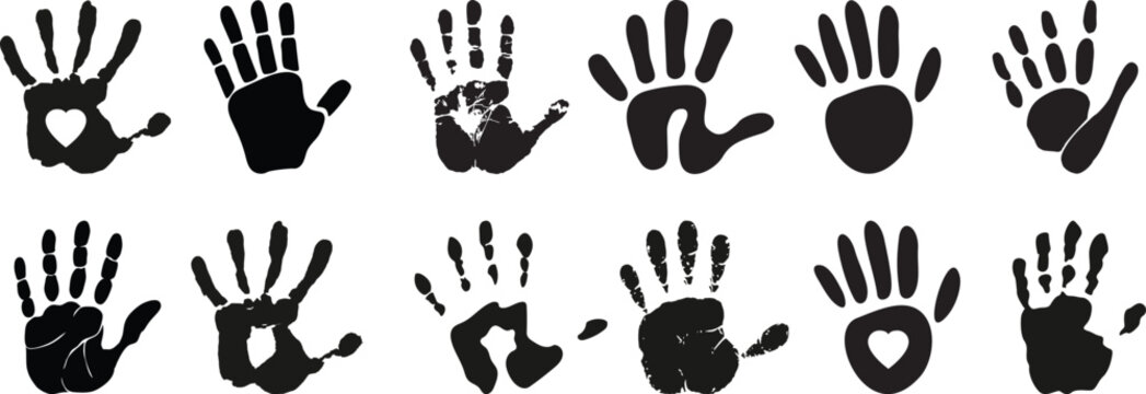 handprint icon vector set hand illustration sign
