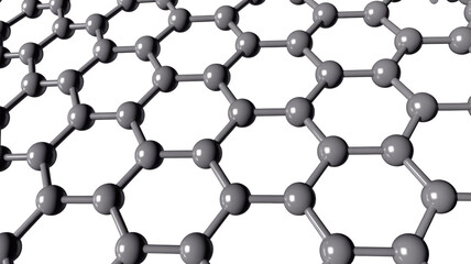 Graphene Molecular Structure 3D Render