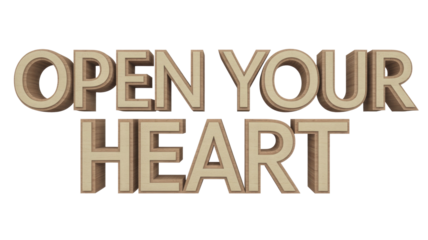 Open Your Heart Wood Text Effect