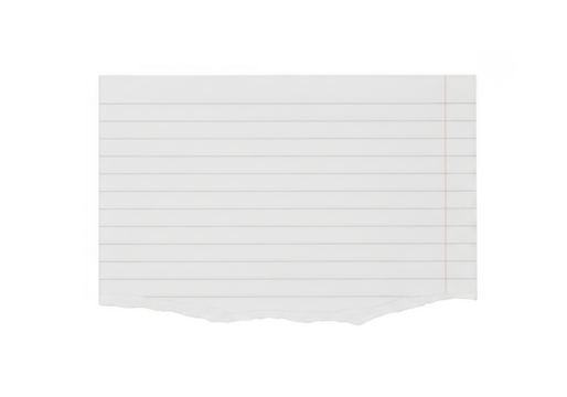 Torn lined notebook paper isolated on transparent background - Powered by Adobe