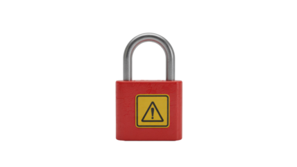 Red padlock with exclamation mark