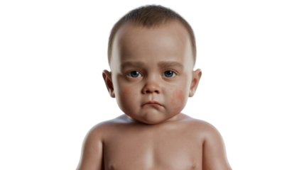 Sad Baby with Transparent Background