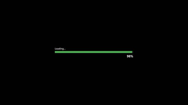 Modern Minimal Green Loading Bar Progress Animation 0-100 Percent 4K Corporate Design