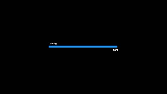 Modern Minimal Loading Bar Progress Animation 0-100 Percent 4K Blue Corporate Design