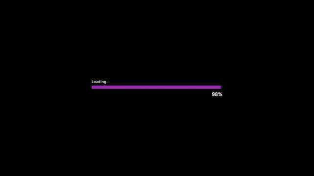 Modern Minimal Purple Loading Bar Progress Animation 0-100 Percent 4K Corporate Design