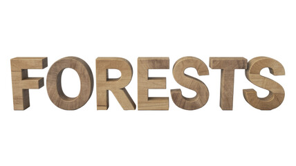Wooden 'Forests' Text
