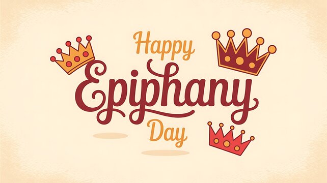 Happy epiphany day with crowns illustration - Powered by Adobe