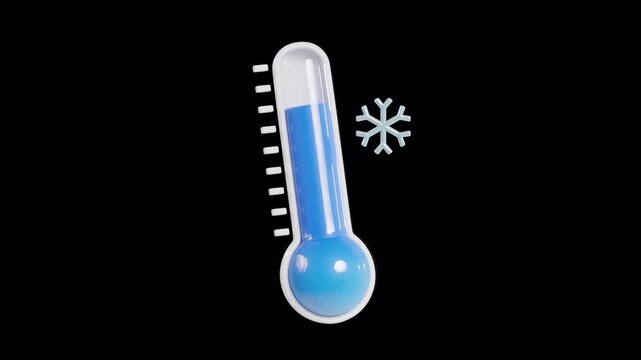 3D Temperature Going Down Animation | Alpha Loop