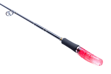 Compact ice fishing rod isolated on transparent background