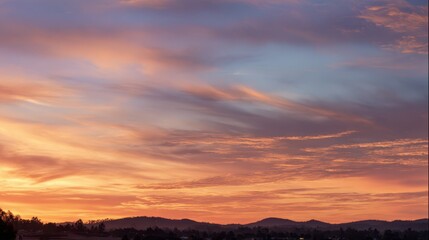 Vibrant Gradient Sunset: Orange, Pink, and Purple Sky at Dusk