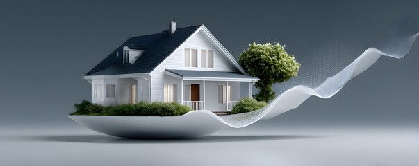 A dynamic editorial photograph illustrating the impact of changing interest rates on real estate investments, featuring housing market trends and financial graphs