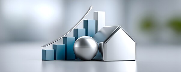 A dynamic editorial photograph illustrating the impact of changing interest rates on real estate investments, featuring housing market trends and financial graphs