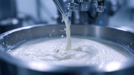 Medium shot of batch anode paste mixing capturing precise measured ingredient addition and thorough agitation for small scale production accuracy