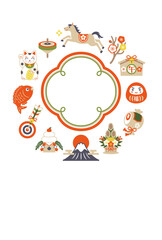 2026年 午年 馬と縁起物の年賀状