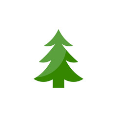 Fototapeta premium Flat Christmas Tree Icon, Editable Vector Evergreen Illustration