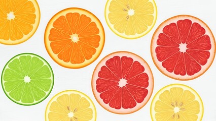 seamless pattern with citrus fruits