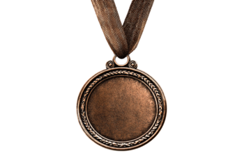 Bronze medal isolated on transparent background